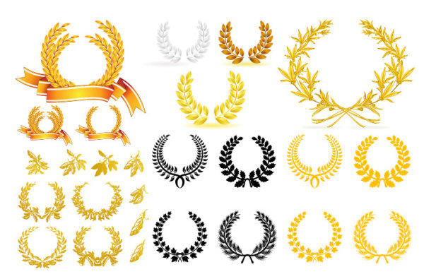 金色的橄榄枝矢量素材