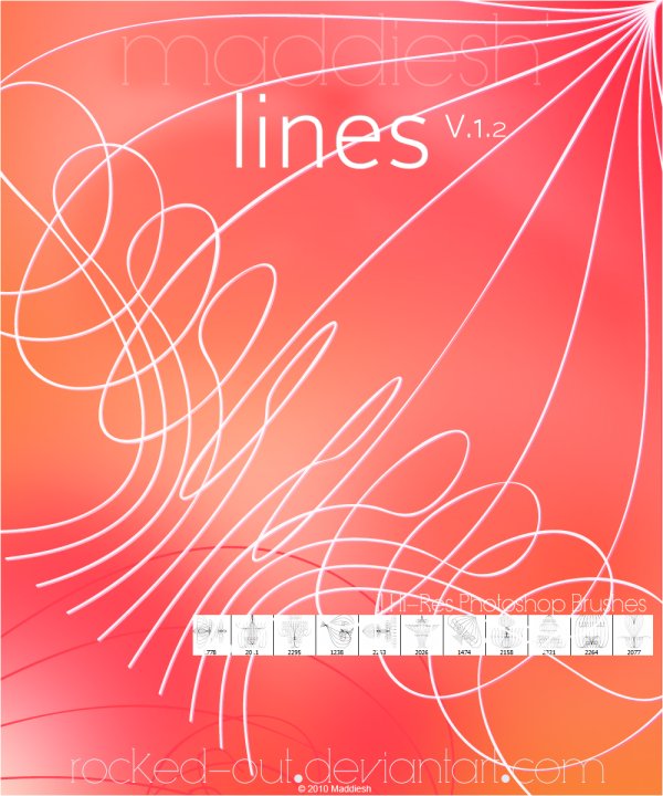 高清晰优美曲线PS笔刷