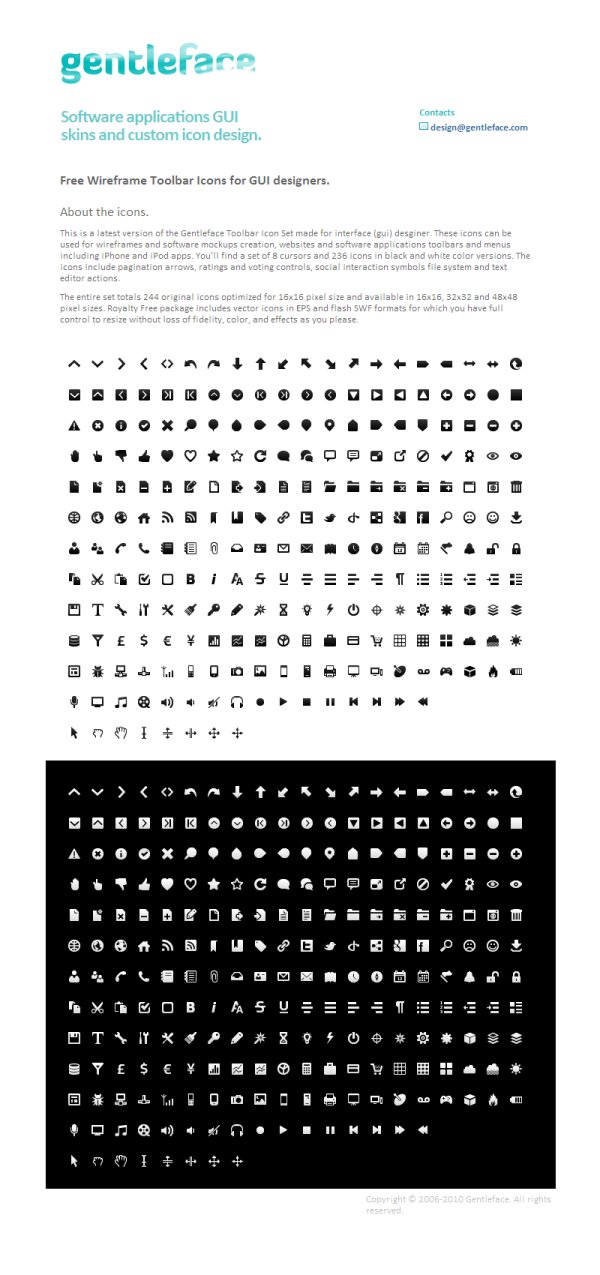 Wireframe&nbsp;mono&nbsp;黑白两套简约风格图标&nbsp;共计244个