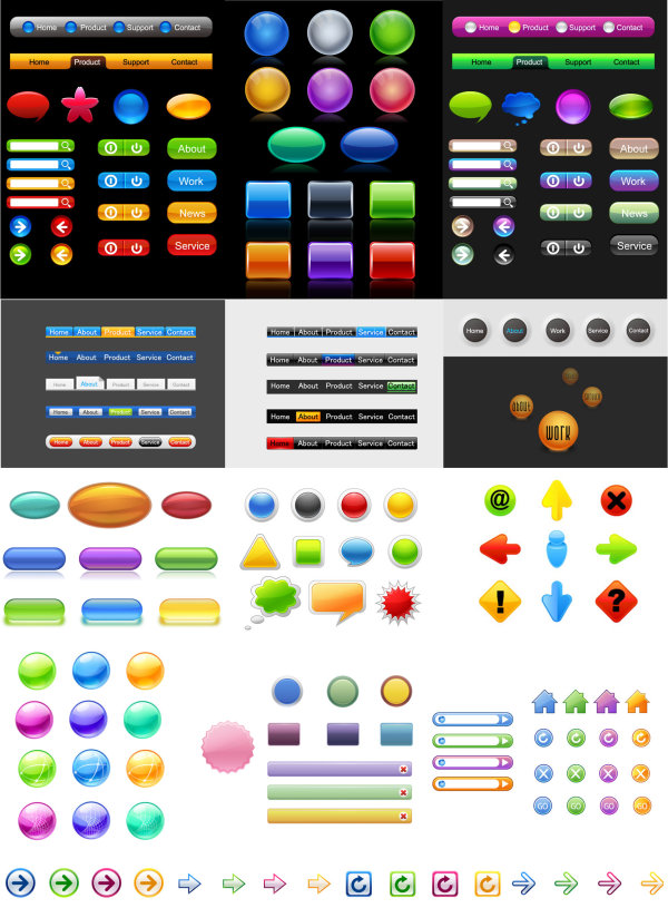 图标大全&mdash;&mdash;按钮篇矢量素材