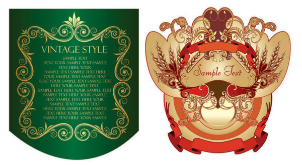 欧式label矢量素材