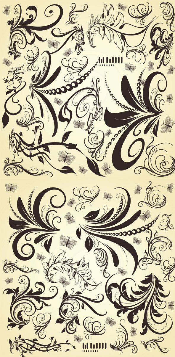 时尚花纹矢量素材