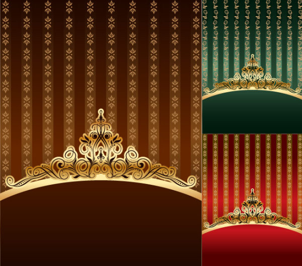 金色华丽花纹矢量素材