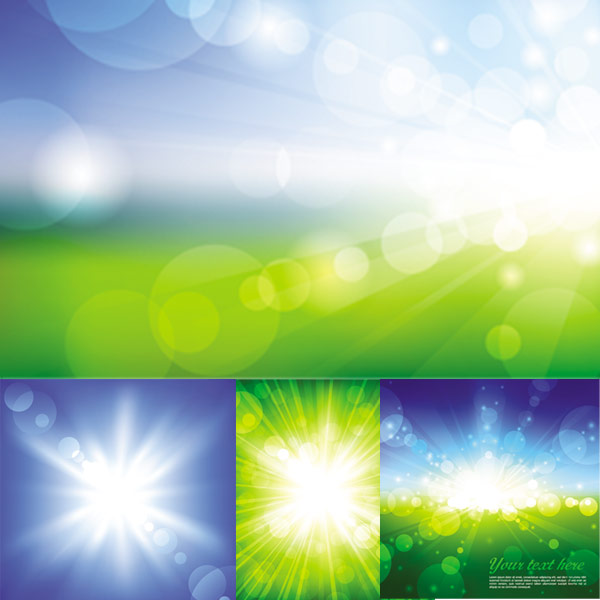 {瞬间爆发的光线}矢量素材