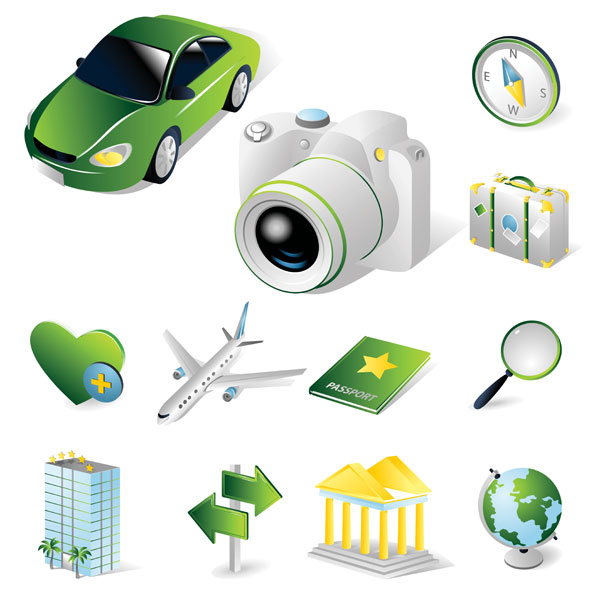 旅游主题图标矢量素材