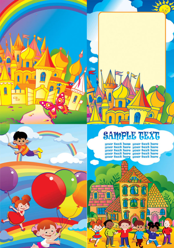 缤纷儿童世界矢量素材