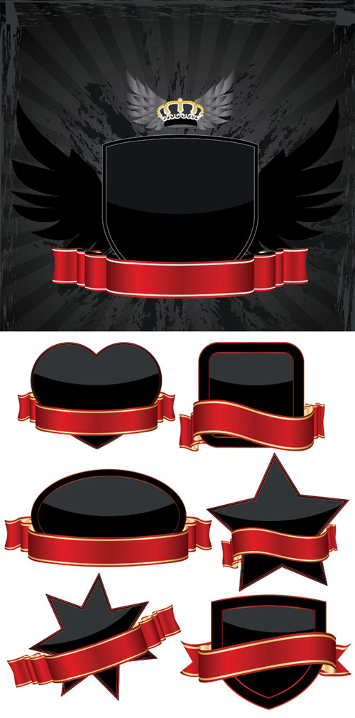 丝带与图形矢量素材