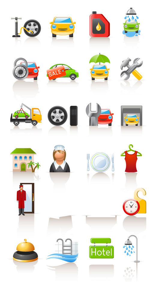 {汽车生活类图标}矢量素材