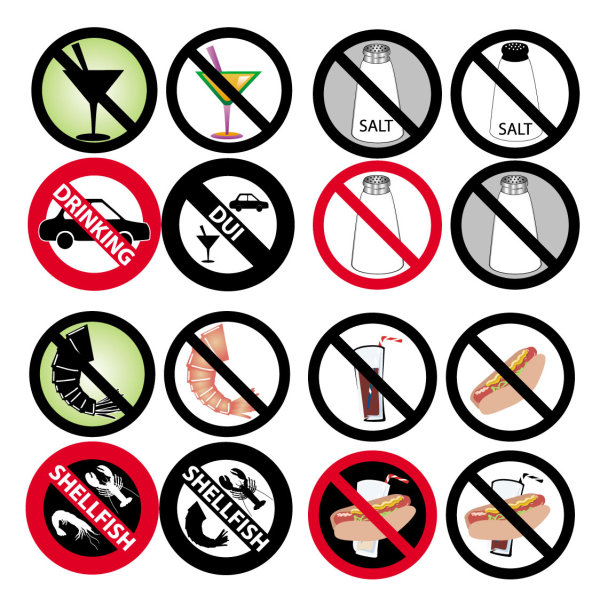 多款禁止标识图标矢量素材