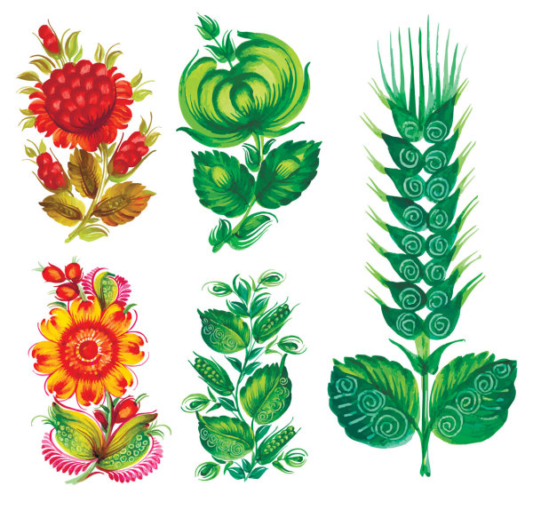 特别手绘花朵矢量素材