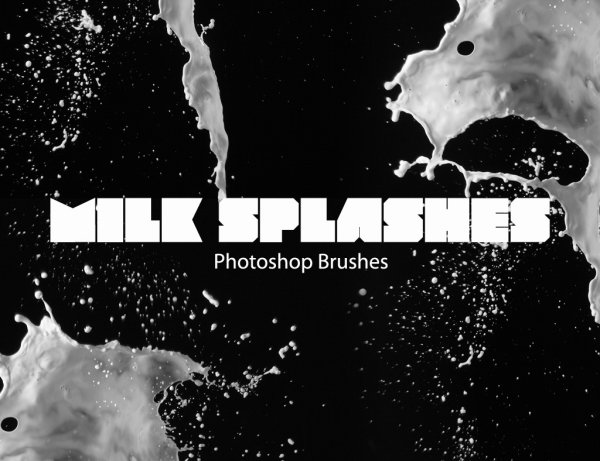 高清晰泼溅的牛奶PS笔刷