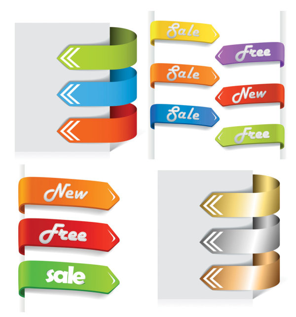 白纸与箭头矢量素材-2