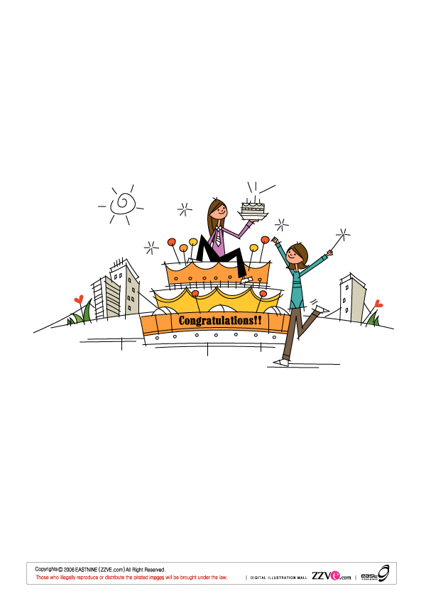 {高兴的男女}矢量素材