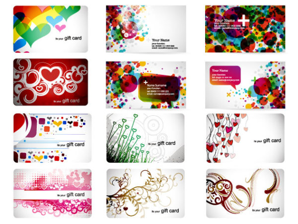 时尚暖色系精美简约卡片矢量素材