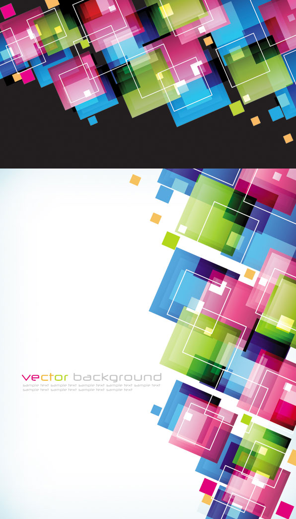 绚丽动感方格图案&mdash;&mdash;矢量素材
