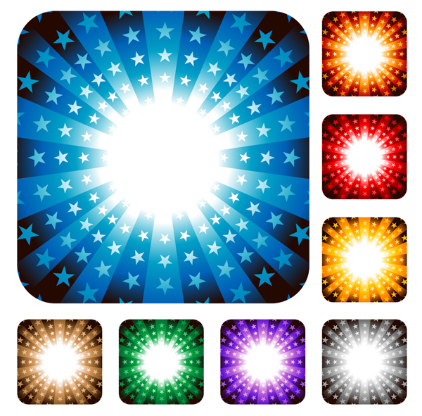 {多彩的放射图案}矢量素材