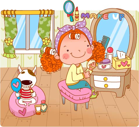 大头女孩生活矢量12