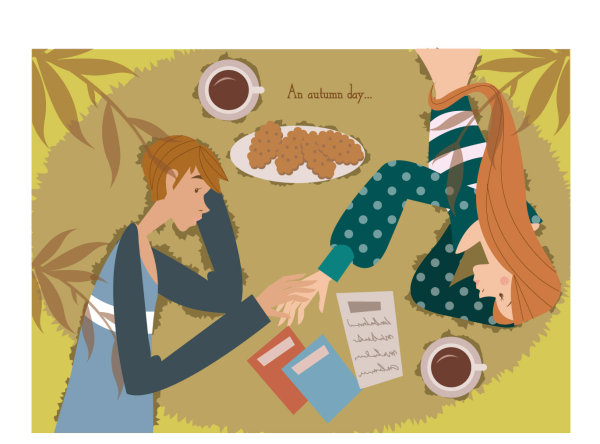 清新情人矢量素材4