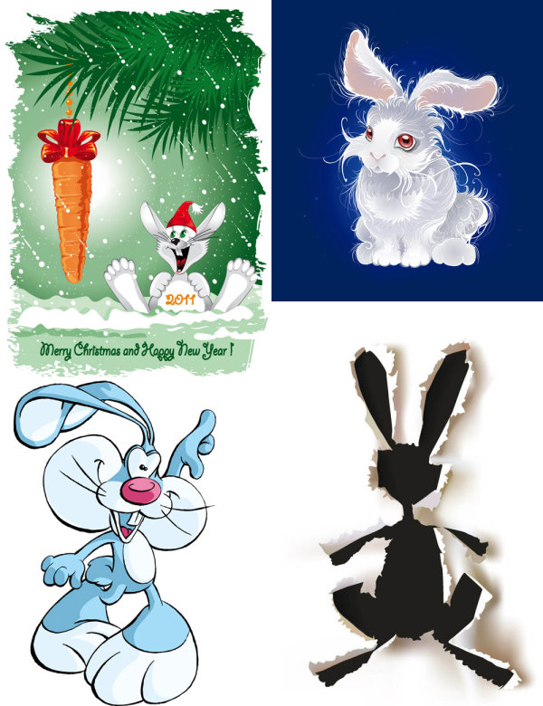 可爱卡通兔子形象&mdash;&mdash;矢量素材