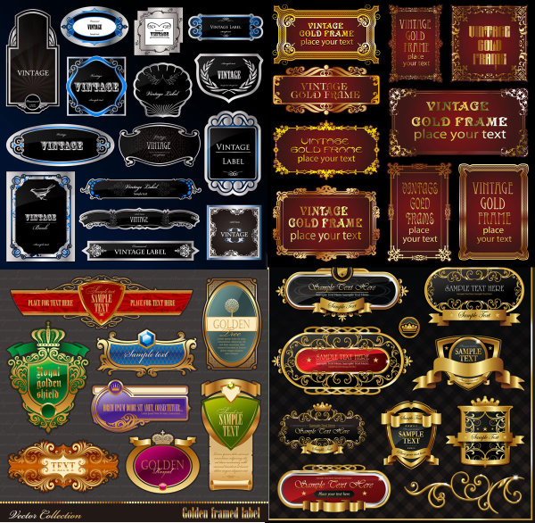 经典欧式标签 瓶贴 边框&mdash;&mdash;矢量素材