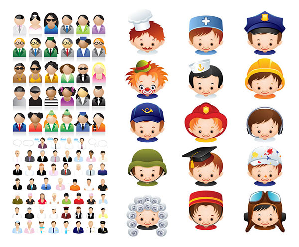 各职业人物图标矢量素材