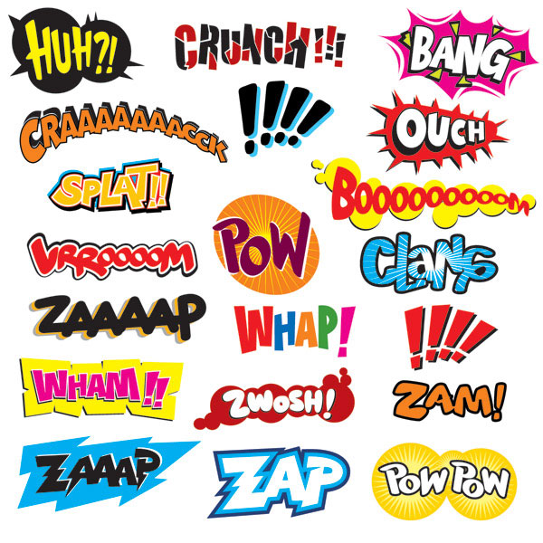 漫画英文字矢量素材