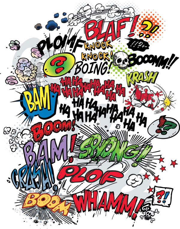 漫画英文字矢量素材-2