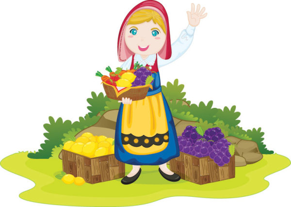 小姑娘卡通形象04&mdash;&mdash;矢量素材