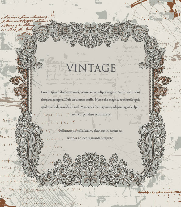 欧式华丽复古花边矢量素材