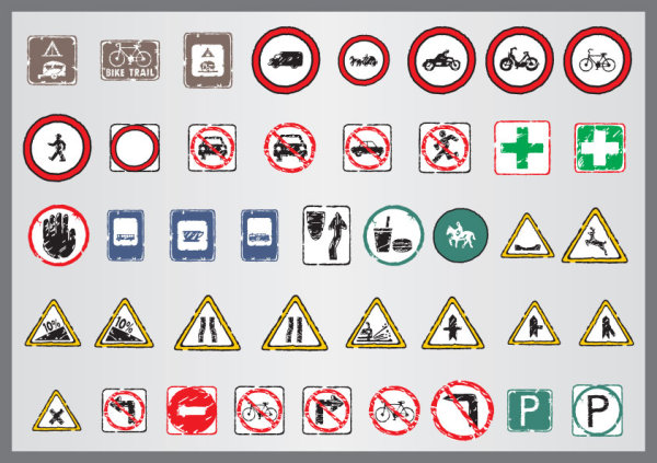 破旧交通指示牌图标01&mdash;&mdash;矢量素材