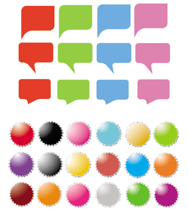 精致标签对话框图标&mdash;&mdash;矢量素材