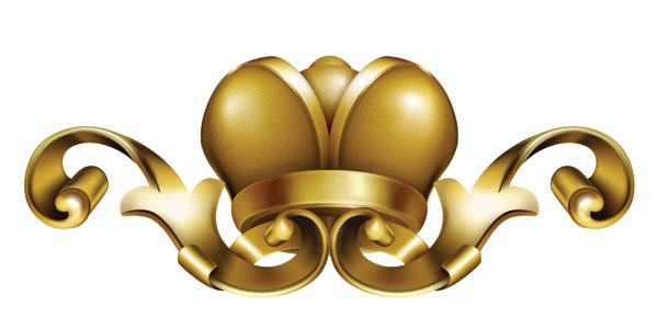 华丽丽的金色立体花纹矢量素材-1