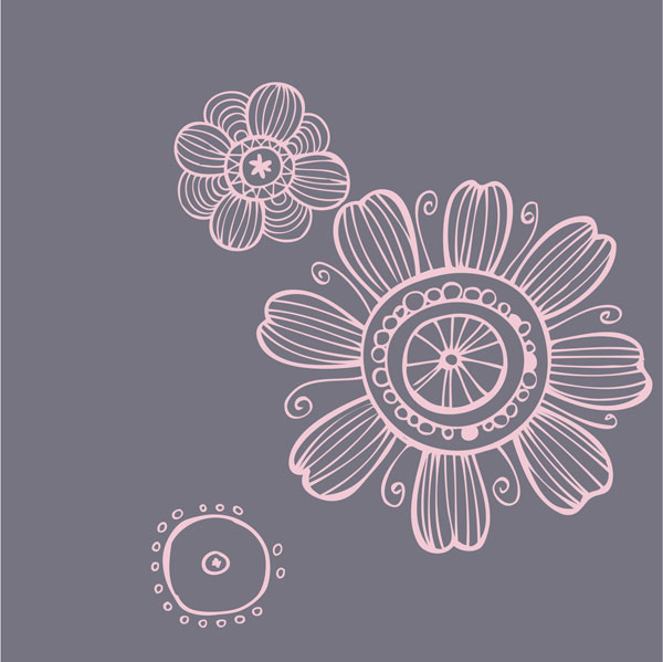 密集型手绘花纹矢量素材-2