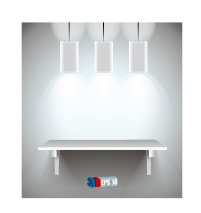 墙上的展示架矢量素材-2