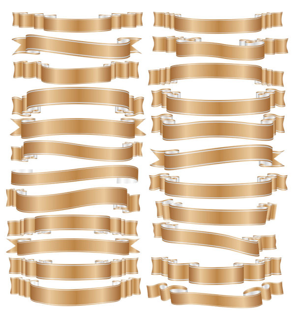 金色丝带汇集&mdash;&mdash;矢量素材