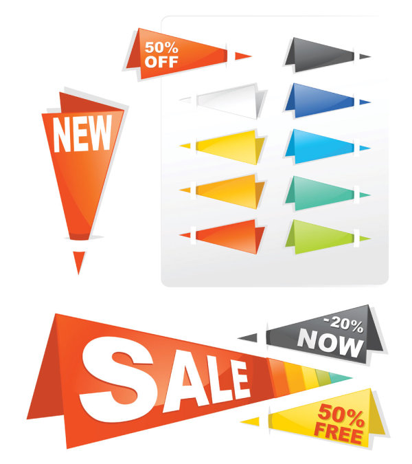 销售标签折纸03&mdash;&mdash;矢量素材