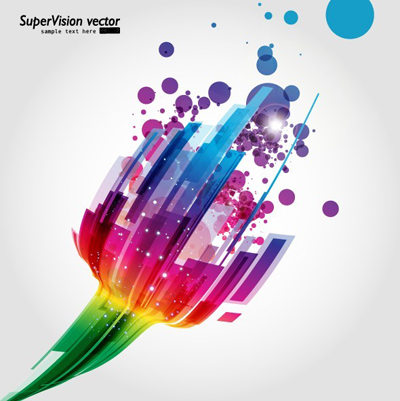 幻彩动感光线背景矢量素材-1