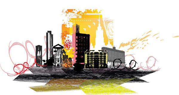 Urban silhouette 02 - vector material