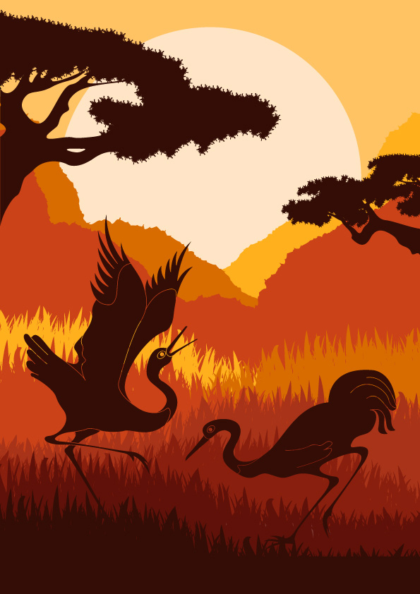 动物剪影图案04&mdash;&mdash;矢量素材