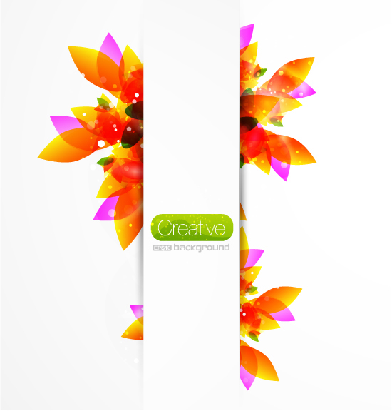 创意花卉绚彩背景矢量素材-1