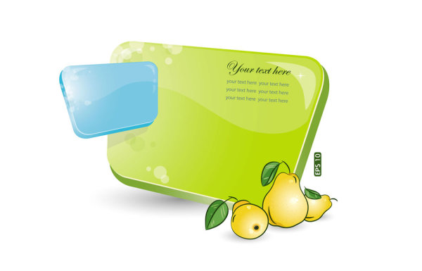 蓝色和绿色的对话框04&mdash;&mdash;矢量素材