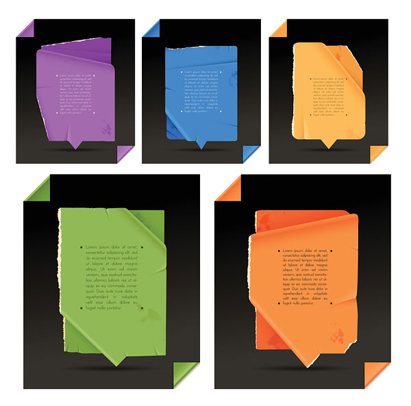 皱褶的纸张矢量素材