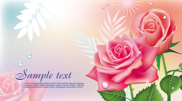 Beautiful roses vector material - 05