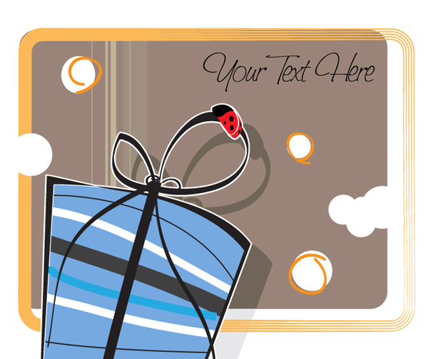 卡通插画风格礼物包装背景矢量素材-5