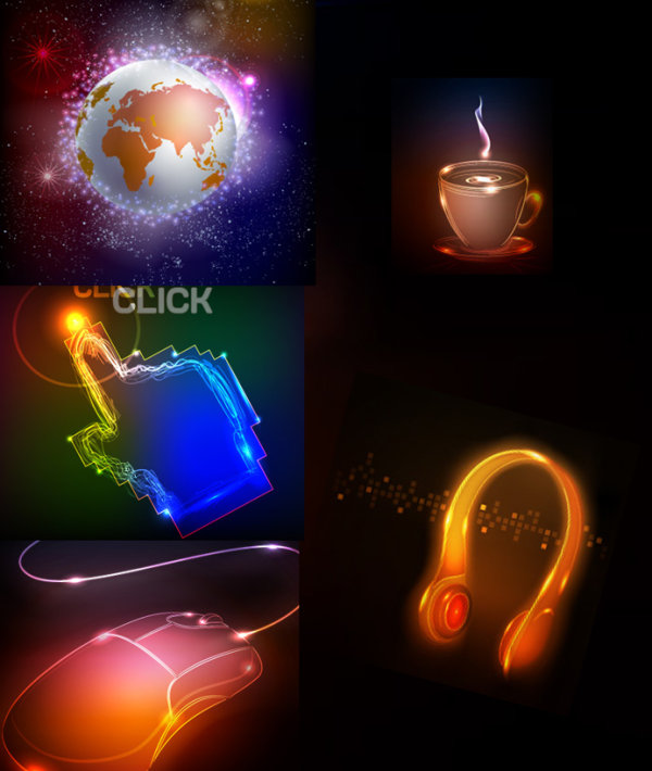 炫光现代生活物品矢量素材