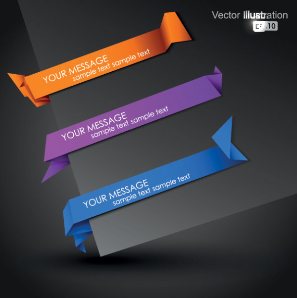 精美折纸图形03——矢量素材