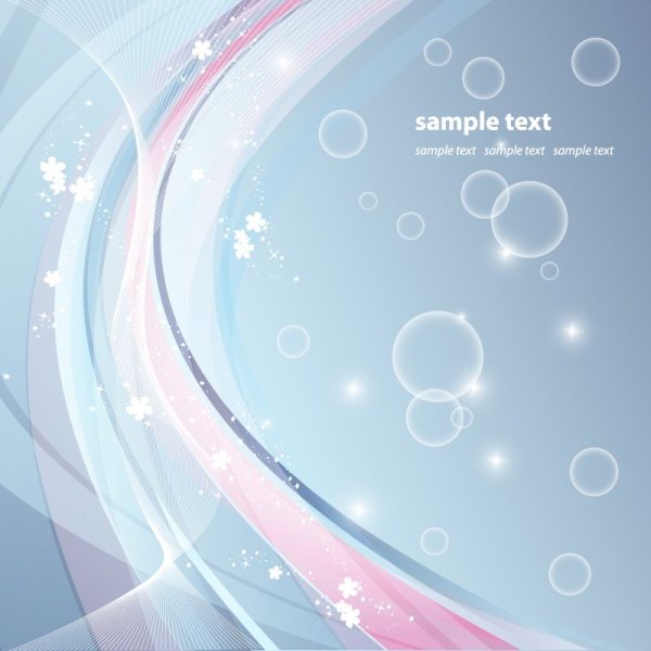 淡雅鲜花背景矢量素材-3