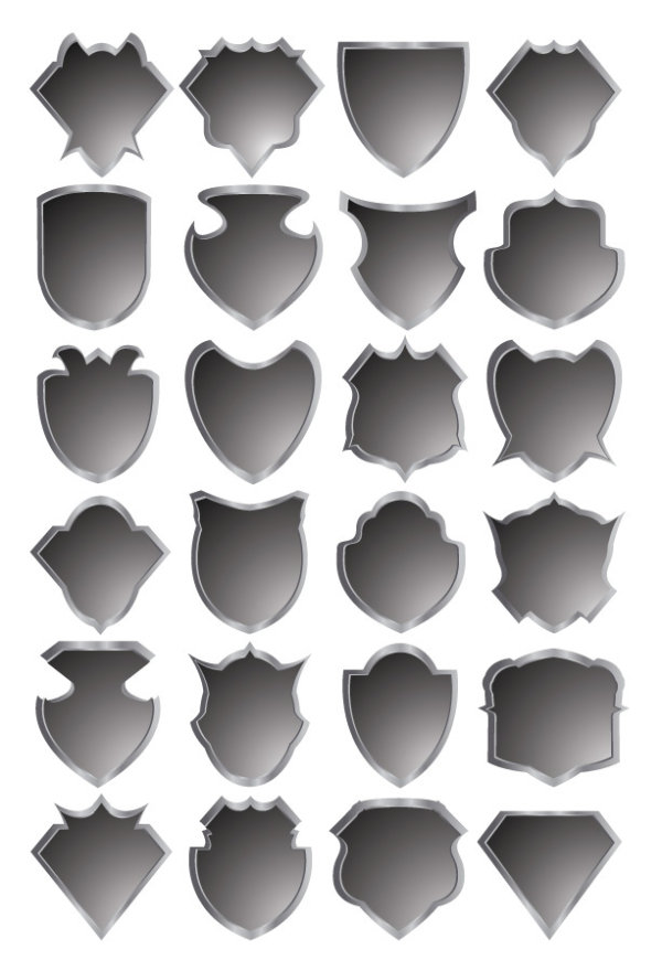 灰色徽章模板&mdash;&mdash;矢量素材