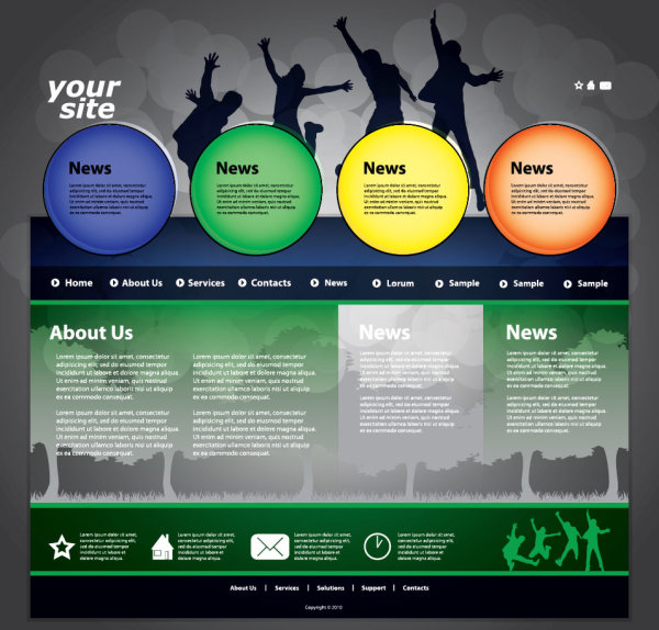 潮流动感网页模板03&mdash;&mdash;矢量素材