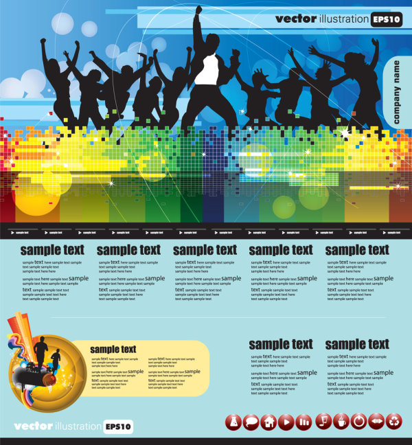 The trend dynamic website templates 04 - vector